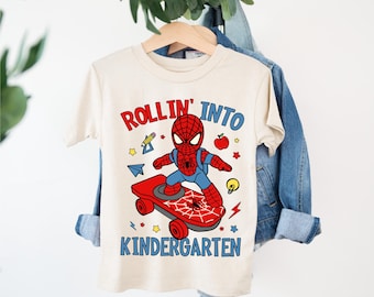 Spiderman Kindergarten T-shirt, Disney Back To School Tee, Superhero Kindergarten Teacher Tee, Spider Boy School Sweater