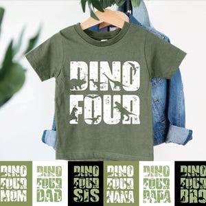 Dinosaurie Fyra Födelsedag T-shirt, 4-årsdag T-shirt, Dinosaurie Födelsedag T-shirt, Fjärde Födelsedagsfirande T-shirt, Barnfödelsedagsfest T-shirt
