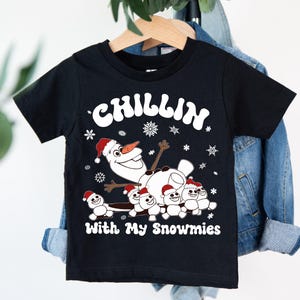 Santa Olaf T-shirt, Disney Snowman Kids Tee, Chilling With My Snowmies Shirt, Frozen Snowman Sweatshirt, Disney Christmas Snowman Hoodie