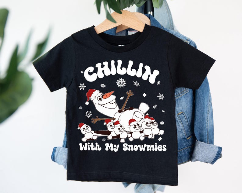 Santa Olaf T-shirt, Disney Snowman Kids Tee, Chilling With My Snowmies Shirt, Frozen Snowman Sweatshirt, Disney Christmas Snowman Hoodie