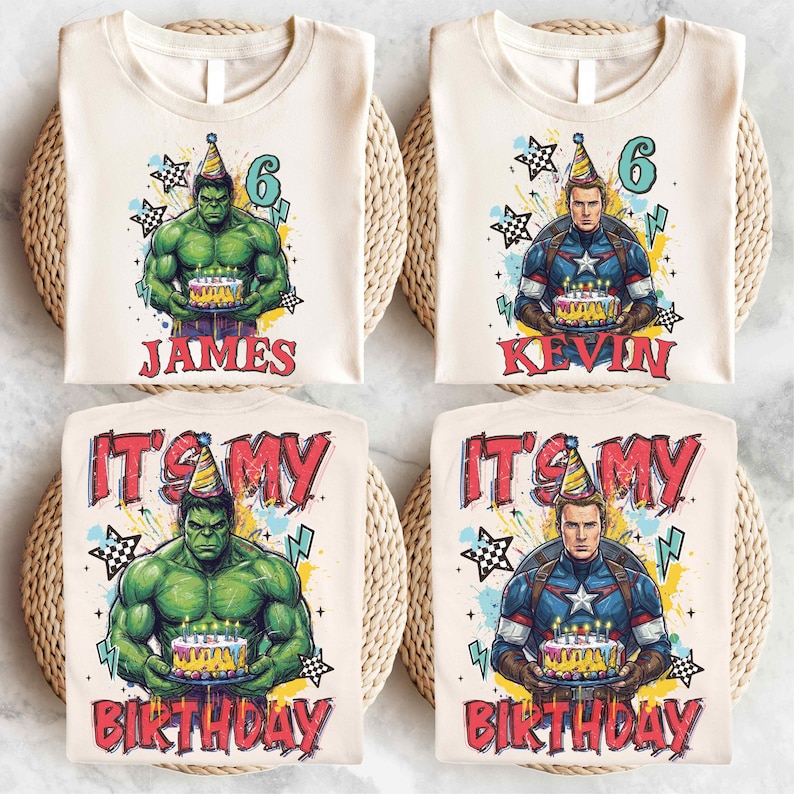 Marvel Hulk Birthday T-shirt, Disney Birthday Boy Shirt, It's My Birthday Tee, Avengers Birthday Sweatshirt, Spiderman Birthday Hoodie