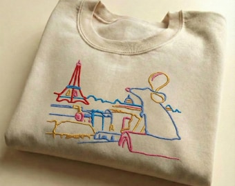 Moletom bordado Disney Ratatouille, Moletom com capuz Pequeno Chef Remy, Suéter Chef Remy em Paris, Camiseta bordada de chef, Moletom Chef Rato