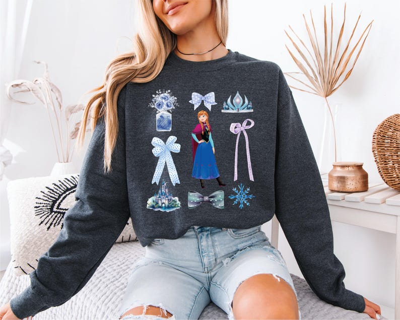 Disney Elsa and Anna T-Shirt, Frozen Coquette Shirt, Princess Elsa Bow Tee, Disneyland Girls Trip Tee, Princess Anna Sweatshirt