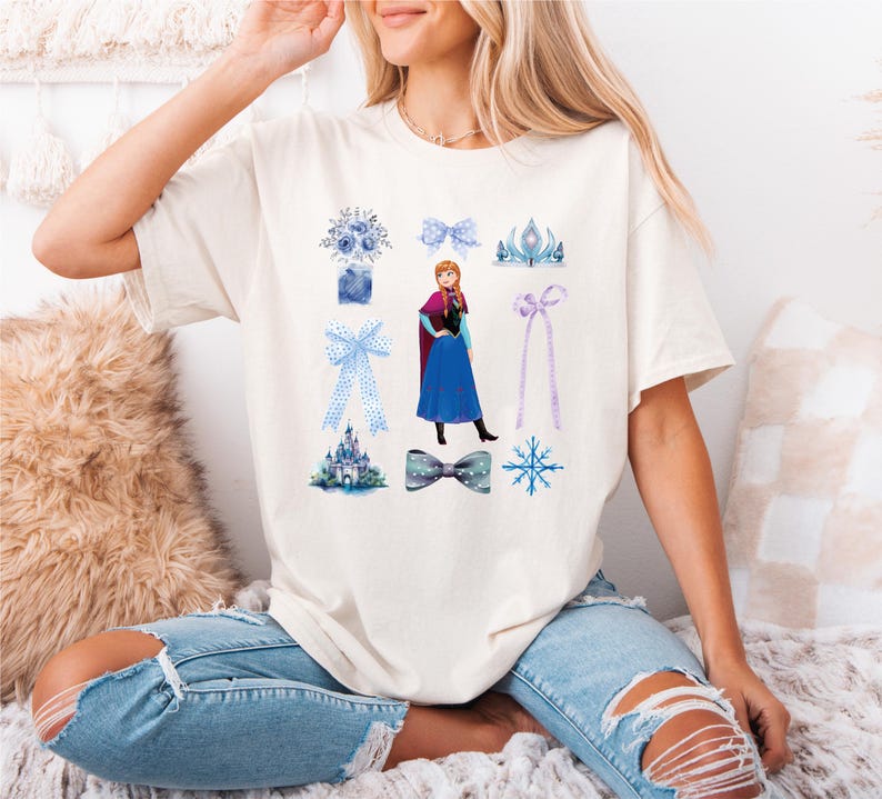 Disney Elsa and Anna T-Shirt, Frozen Coquette Shirt, Princess Elsa Bow Tee, Disneyland Girls Trip Tee, Princess Anna Sweatshirt