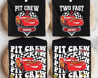 Pit Crew benutzerdefinierte Geburtstags-Shirt, Lightning McQueen-Geburtstags-Jungen-Shirt, Auto-Rennen-Geburtstags-Familien-T-Stück, zwei schnelle Geburtstags-Sweatshirt