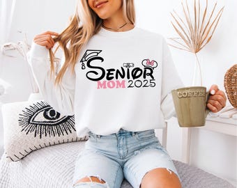 Disney Senior Mom Dad T-Shirt, Disneyland Graduation 2025 Shirt, Mickey Grad Tee, Minnie Senior Mom 2025 Shirt, Disneyland Grad Family Tee