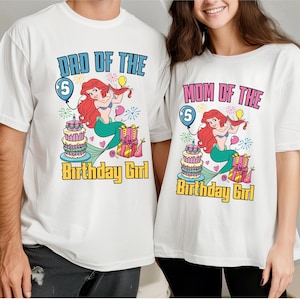 Little Mermaid Family Birthday Shirt, Disney Birthday Girl Shirt, Princess Ariel Birthday Tee, Princess Birthday Mom Dad Sweatshirt