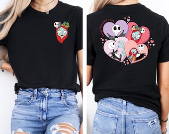 Nightmare Jack And Sally Valentine Shirt, Disney Love Valentines Day Sweatshirt, Jack And Sally Wife and Husband Hoodie, Girlfriend Tee