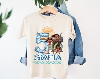 Princess Moana Birthday T-Shirt, Disney Princess Birthday Tee, Birthday Party Shirt, Custom Birthday Girl Shirt, Disneyworld Birthday Shirt