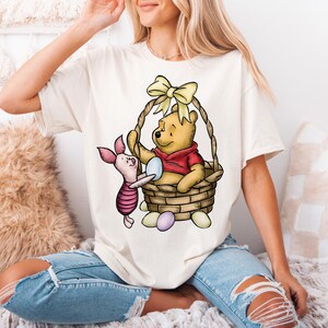 Winnie the Pooh Easter Shirt, Disney Pooh Bear and Piglet Easter T-Shirt, Tiger Piglet Easter Day Sweatshirt, Happy Easter Day Family Tees