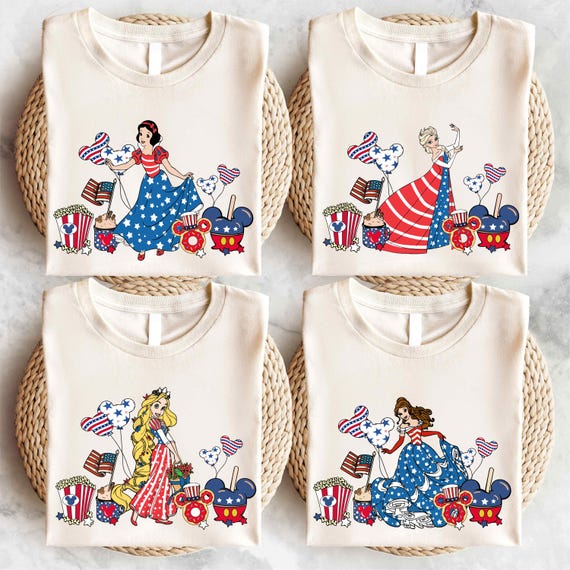 Disney 4th of July T-Shirt, Princess Independence Day Shirt, Disneyworld American Girl Shirt, 4th of July Women Shirt, Disney Princess Tee