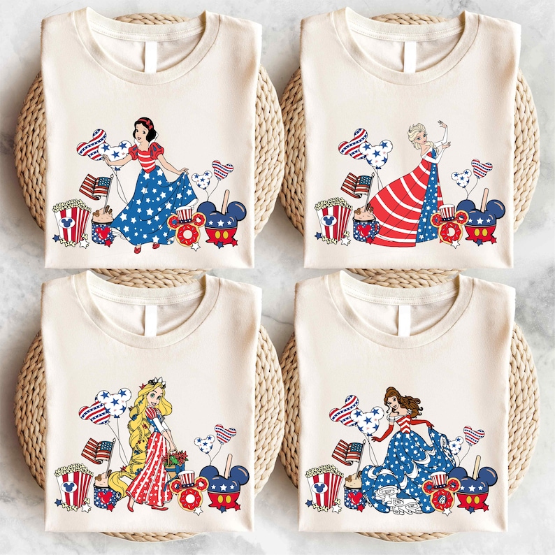 Disney 4th of July T-Shirt, Princess Independence Day Shirt, Disneyworld American Girl Shirt, 4th of July Women Shirt, Disney Princess Tee