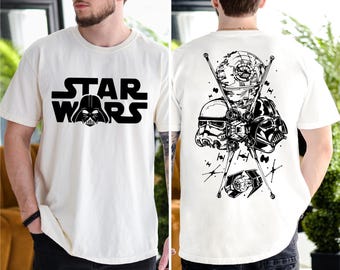 Maglietta Disney Star Wars, maglietta retrò Galaxy Wars, felpa da fan di Star Wars, maglietta di Darth Vader, maglietta del Mandaloriano, maglietta della Morte Nera