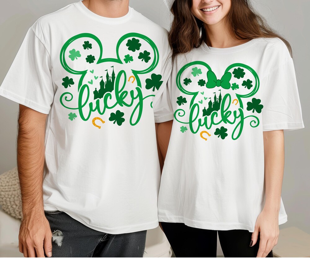 Disney Mickey And Minnie Lucky Shirt, St Patricks Day Lucky Matching T-Shirt, Disneyland St. Patrick'S Day Sweatshirt, St Paddys Couple Tees Bespoketshirt