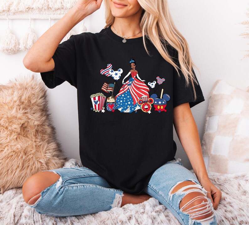 Disney 4th of July T-Shirt, Princess Independence Day Shirt, Disneyworld American Girl Shirt, 4th of July Women Shirt, Disney Princess Tee