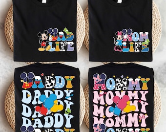 Disney Mommy Daddy Shirt, Mickey Minnie Mom Dad T-Shirt, Disney Mama T-Shirt, Mickey Minnie Family Shirt, Disneyworld Dada Shirt