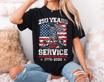 250th America Anniversary T-shirt, America Anniversary Sweatshirt, 250 Years of Service 1776-2026 Shirt, Patriotic America Hoodie