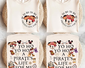 Maglietta Disney Pirate Cruise, maglietta caraibica di Topolino e Minnie, maglietta Disney Cruising, maglietta Pirate's Life, Disney Wish, Disney Wonder