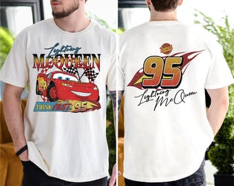 Maglietta retrò Saetta McQueen, maglietta Disney Cars, maglietta McQueen Racing, felpa Piston Cup, maglietta Cars Land, maglietta Disneyland Car Race