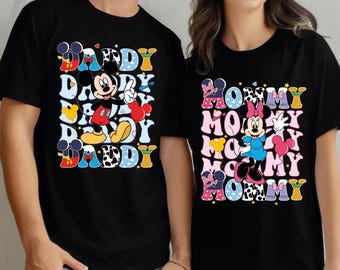 Camiseta Disney Mickey Minnie Mãe e Pai, Camiseta Disney Mamãe, Camiseta Presente para Mãe e Pai, Camiseta Família Mickey Minnie, Camiseta Disney Papai