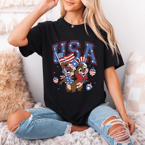 Disney USA Shirt, Chip and Dale 4th of July T-Shirt, Disney Independence Day Shirt, Disneyworld American Flag Shirt, Chip Fourth of July Tee