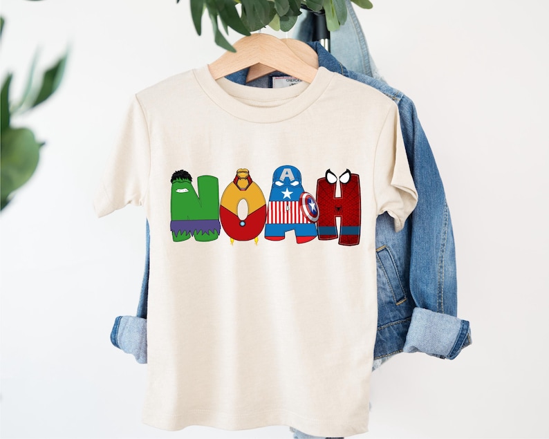 Superhero Name T-Shirt, Avengers Party Shirt, Personalized Marvel Sweatshirt, Disney Name Shirt, Hulk Kids Shirt, Spiderman Family Tee