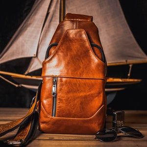 womens leather sling backpack