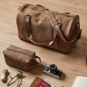 Personalized Mens Travel Bag, Full Grain Leather Duffel Bag, Monogrammed Duffle Bag, Weekend Luggage Bag,Unique mother's day gift