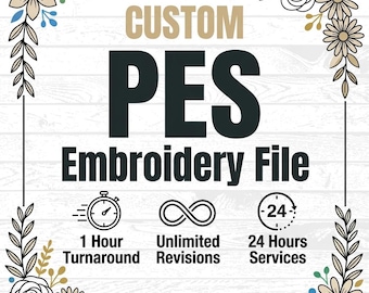 Custom PES Embroidery File, Logo Digitizing, Embroidery Digitizing Service, Image Digitizing Embroidery, Custom Digitize File For Embroidery