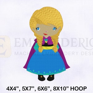 Frozen Baby Prinzessin Anna Stickmuster, Gefrorene Stickdatei, Gefrorene Stickdatei, Anna Stickmuster, 4 Grössen