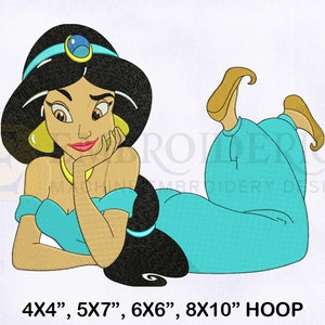 Aladdin Princess Jasmine Embroidery Design, Embroidery Design, Princess Jasmine Embroidery Design, 4 Sizes Machine Embroidery Designs