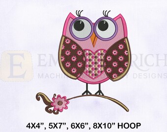 Spotted Baby Owl Embroidery Design, Owl Embroidery Designs, Baby Owl Embroidery Design, 4 Sizes Machine Embroidery Designs