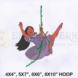 Isabela Madrigal Hanging Bail Embroidery Design, Isabela Madrigal Embroidery Design, 4 Sizes Embroidery Designs, Encanto Embroidery Design