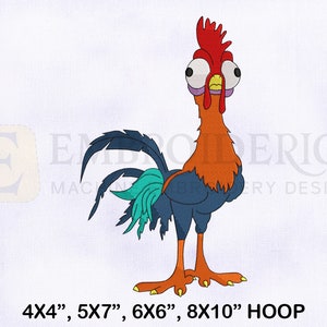 Moana Heihei Machine Embroidery Design, Cute Heihei Embroidery Designs, Heihei Embroidery Designs, 4 Sizes Machine Embroidery Designs