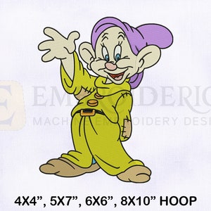 Hey Dopey Machine Embroidery Design, Dwarf Embroidery Designs, Seven Dwarfs Machine Embroidery Designs, 4 Sizes Machine Embroidery Designs