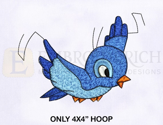 Bambi Blue Bird Machine Embroidery Design (4x4 Hoop) - Etsy