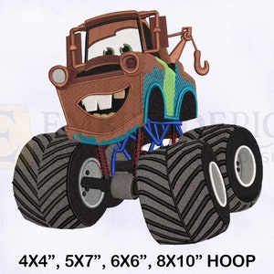 Tow Mater Pixar Car Machine Embroidery Design, Tow Mater Embroidery Designs, Cars Embroidery Designs, 4 Sizes Machine Embroidery Designs