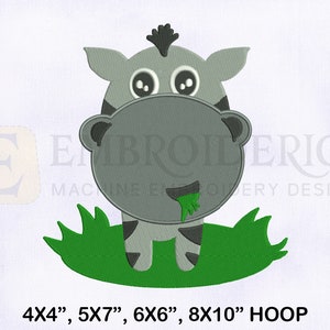 Cow Emoji Machine Embroidery Design, Cow Emoji Embroidery Designs, Cow Embroidery Design, 4 Sizes Machine Embroidery Designs
