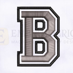 Letter B 3D Puff Machine Embroidery Design | 2 Inche Tall, Puff Embroidery Design | Letter B Puff Embroidery | 3D Puff EMB Design | Puff EMB