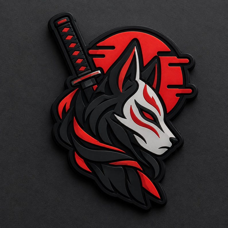 Crimson Wolf PVC Patch, PVC Patch