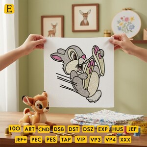 Thumper Embroidery Design, Rabbit Machine Embroidery Pattern (Digital Download)
