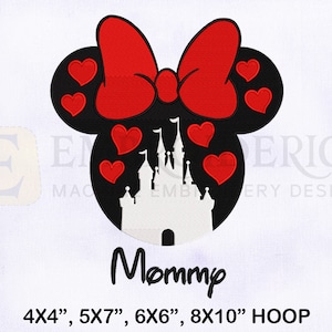 Mommy Castle Minnie Machine Embroidery Design | 4 Sizes Embroidery | Valentine’s Day Embroidery Design | Minnie Castle Embroidery Designs
