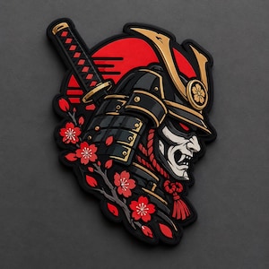 Samurai Blossom PVC Patch, PVC Patches
