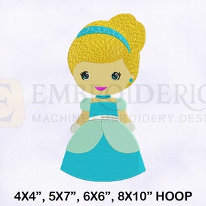 Cutest Baby Princess Cinderella Embroidery Design, Princess Embroidery Design Cinderella Machine Embroidery Design 4 Sizes Embroidery Design