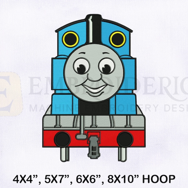 Diseño de bordado de Thomas The Tank Engine, diseños de bordado de motor Thomas, diseño de bordado de Thomas, diseños de bordado de máquina de 4 tamaños