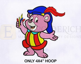 Cubbi Gummi Bear Machine Embroidery Design, Cartoon Embroidery Designs, Bear Embroidery Design, 4x4 Hoop, Animal Machine Embroidery Designs