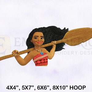 Moana Render Machine Embroidery Design, Princess Embroidery Designs, Moana Embroidery Designs, Cartoon Embroidery, 4 Sizes Embroidery Design
