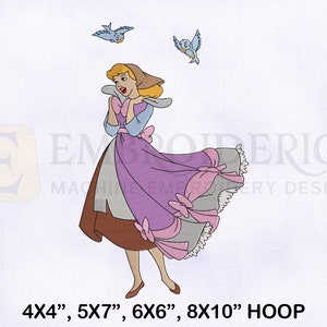 Galore Princess Cinderella Embroidery Design, Princess Embroidery Designs, Cinderella Embroidery Design, 4 Sizes Machine Embroidery Designs