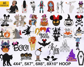 Halloween Embroidery Designs Bundle, 46 Designs (Digital Download)