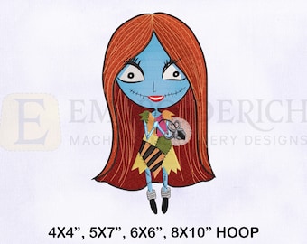 Little Doll Sally Embroidery Design, Halloween Embroidery (4 Sizes)
